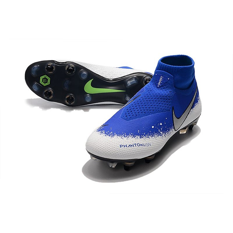 Nike Phantom Vision Elite DF SG PRO Anti Clog Modrá Bílá Stříbrná